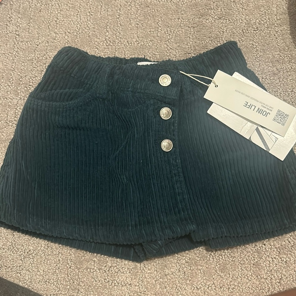 Zara Teal Corduroy Skort Size 18-24M NWT